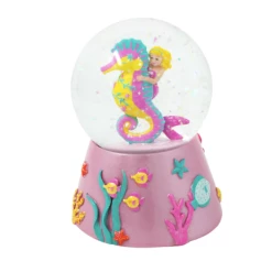 Pink Poppy Wish Upon A Starfish Musical Snow Globe
