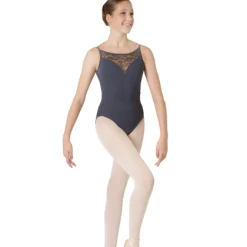 DANSE DE PARIS Jewel Smoke Grey Leotard Dancewear