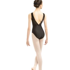 DANSE DE PARIS Luxe Jet Black Leotard Dancewear
