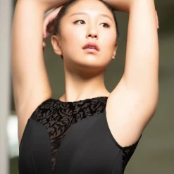 DANSE DE PARIS Luxe Jet Black Leotard Dancewear