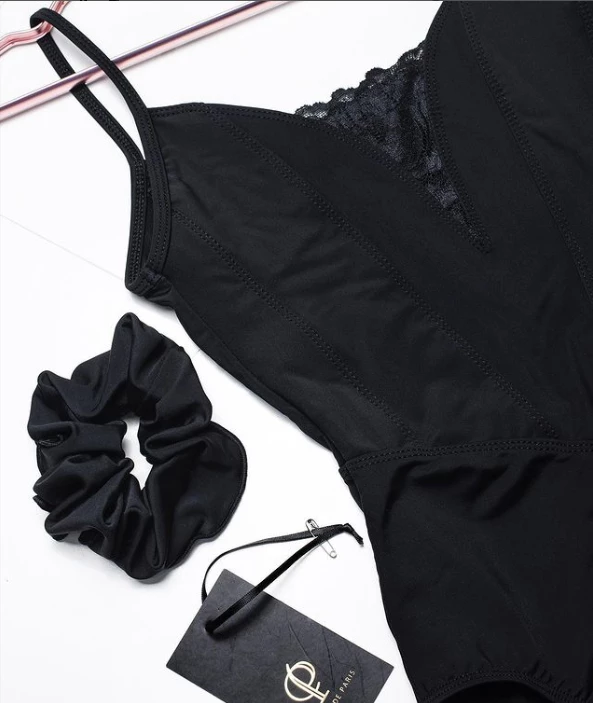 Budget ⭐ DANSE DE PARIS Dancewear Antoinette Jet Black Leotard ✔️ 2 DANSE DE PARIS Dancewear Antoinette Jet Black Leotard