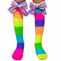 Mad Mia Legwear / Hosiery Rainbow Bows To Toes Socks