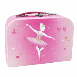 Pink Poppy Pirouette Ballerina Princess Porcelain 12 Piece Kids Pretend Tea Set & Carry Case Gifts