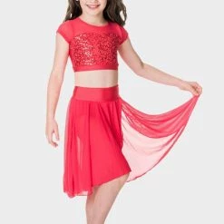 Studio 7 Dancewear Attitude Sequin Crop Top | Red