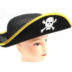 JD Party Pirate Hat - Gold Trim Hats