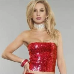 JD Party Tops & Crop Tops Adult Sequin Bandeau Top