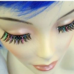 Carnival Products Eyelashes - False Lashes Eyelashes - Black With Multi Tinsel