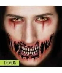FX Tinsley Halloween Costumes, Accessories, Makeup Big Mouth Tattoo - Demon