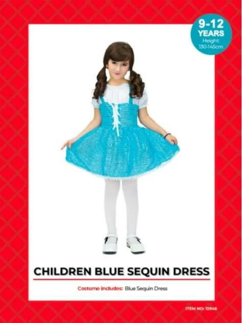 Outlet 🎁 JD Party Fancy 👗 Dress Costumes Blue Sparkle 👗 Dress - Dorothy Child 🛒 2 JD Party Fancy Dress Costumes Blue Sparkle Dress - Dorothy Child