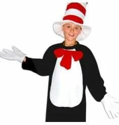 Sweidas Fancy Dress Costumes Cat In The Hat Deluxe Jumpsuit - Child