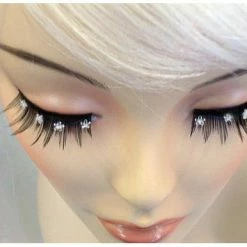 Carnival Products Eyelashes - Black With Crystal Daisies Eyelashes - False Lashes