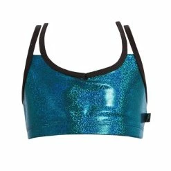 Energetiks Dancewear Double Cross Crop Top - Metallic