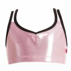 Energetiks Dancewear Double Cross Crop Top - Metallic