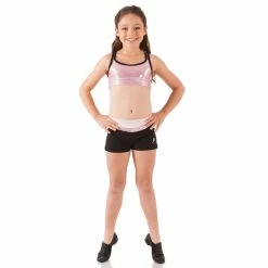 Energetiks Dancewear Double Cross Crop Top - Metallic