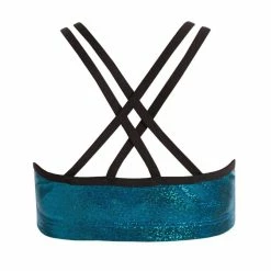 Energetiks Dancewear Double Cross Crop Top - Metallic