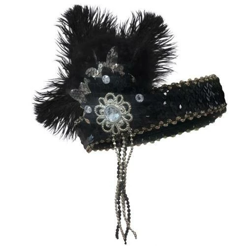 Promo ✔️ Sweidas Deluxe Flapper Headpiece - Black/Silver ✔️ 1 Sweidas Deluxe Flapper Headpiece - Black/Silver