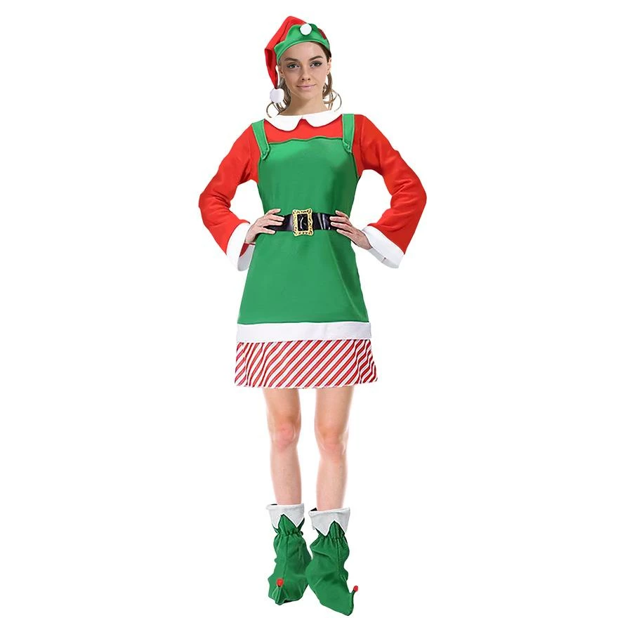 Best Sale 👏 JD Party Adult Elf Girl Costume Fancy 👗 Dress Costumes 🎁 1 JD Party Adult Elf Girl Costume Fancy Dress Costumes