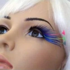 Carnival Products Feather Tip - Black Blue Eye Lashes