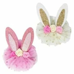 Pink Poppy Floral Bunny Hairclips Hair Accessories