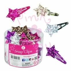 Pink Poppy Hair Clip - Sparkly Star