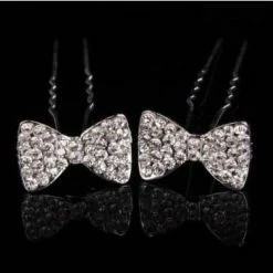 Upstage Dancewear Hair Pins - Diamonte Bows Hair Accessories