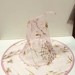 Carnival Products Witch Hat - Pink With Gold Spiders/Bugs Halloween Costumes, Accessories, Makeup