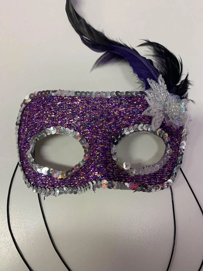 Outlet 💯 JD Party Mask - Purple & Silver Glitter 💯 1 JD Party Mask - Purple & Silver Glitter