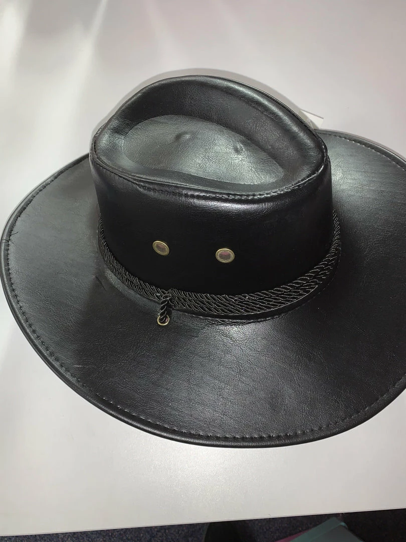 Brand new ๐ JD Party Cowboy Hat - Faux Leather Black โ 1 JD Party Cowboy Hat - Faux Leather Black