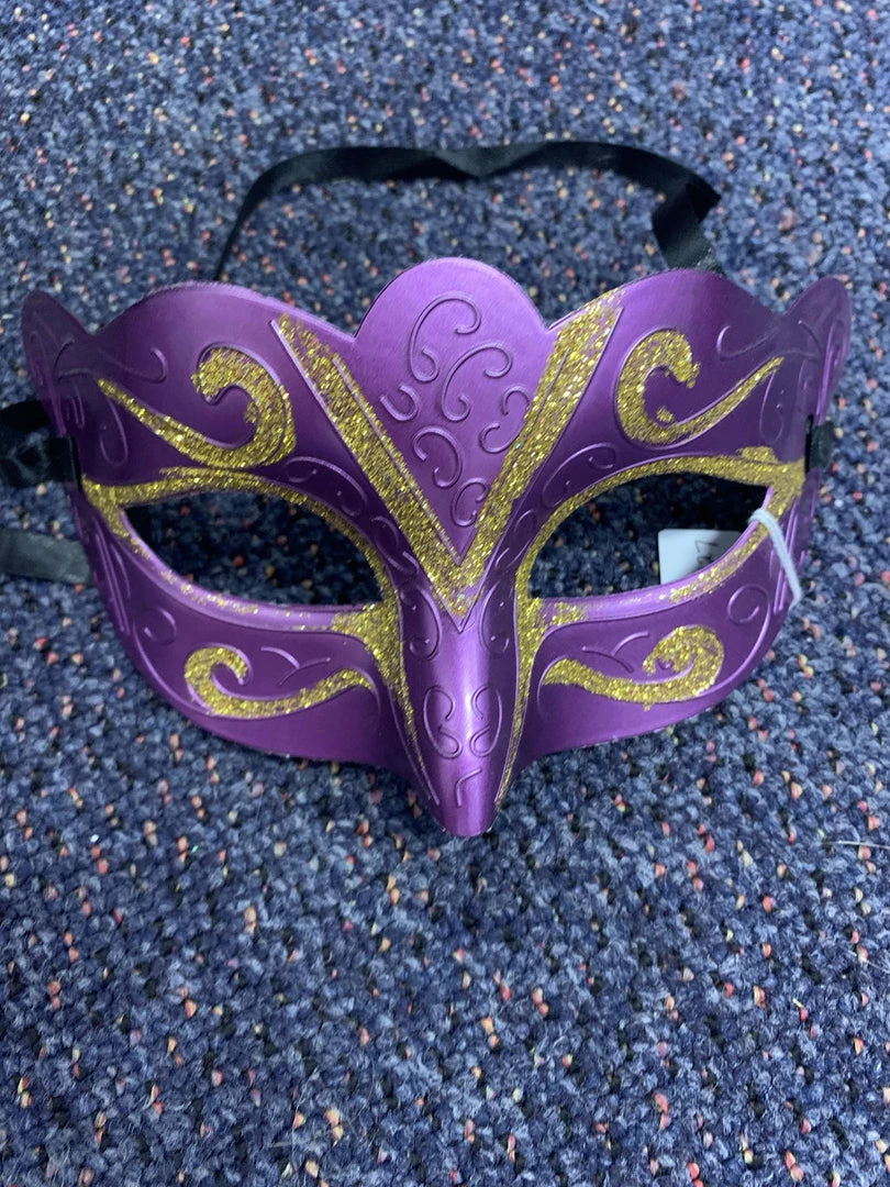 Buy ๐ JD Party Mask - Purple With Gold Glitter Trim Masks & Masquerade ๐ฅฐ 1 JD Party Mask - Purple With Gold Glitter Trim Masks & Masquerade