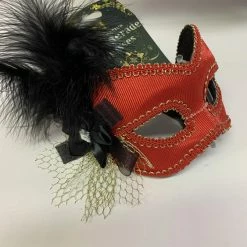 Maya Lulu Masks & Masquerade Mask - Red With Gold & Black Trims