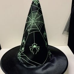 Carnival Products Witch Hat - Black With Green Web & Spiders Halloween Costumes, Accessories, Makeup