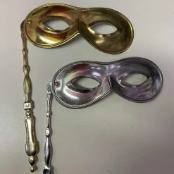 Carnival Products Mask On Stick - Gold Or Silver Masks & Masquerade