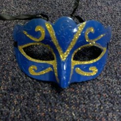 JD Party Mask - Blue With Gold Trim