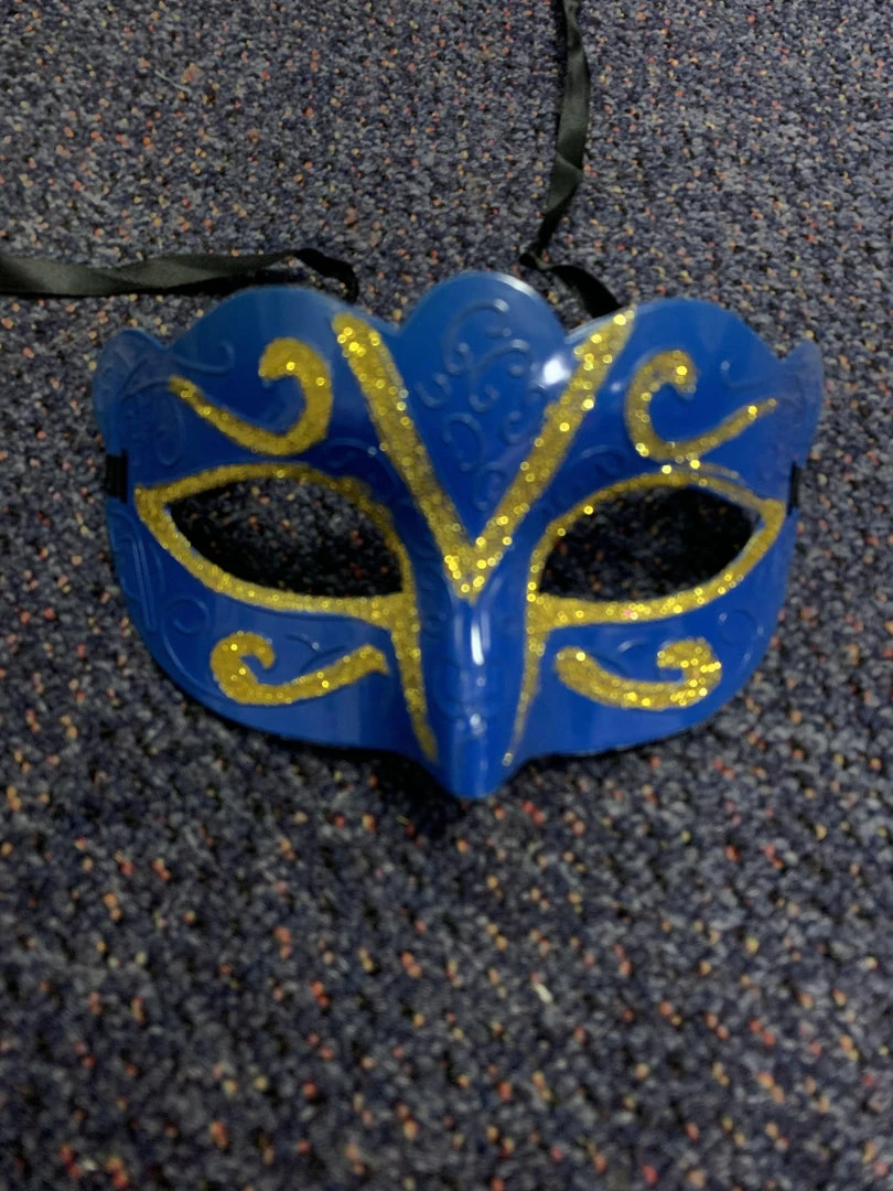 Wholesale ๐ JD Party Mask - Blue With Gold Trim ๐คฉ 1 JD Party Mask - Blue With Gold Trim