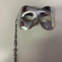 Carnival Products Mask - Silver On Stick Masks & Masquerade