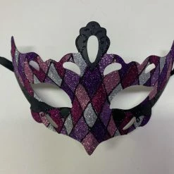 Tom Foolery Masks & Masquerade Mask - Purple Pink Silver Black Glitter