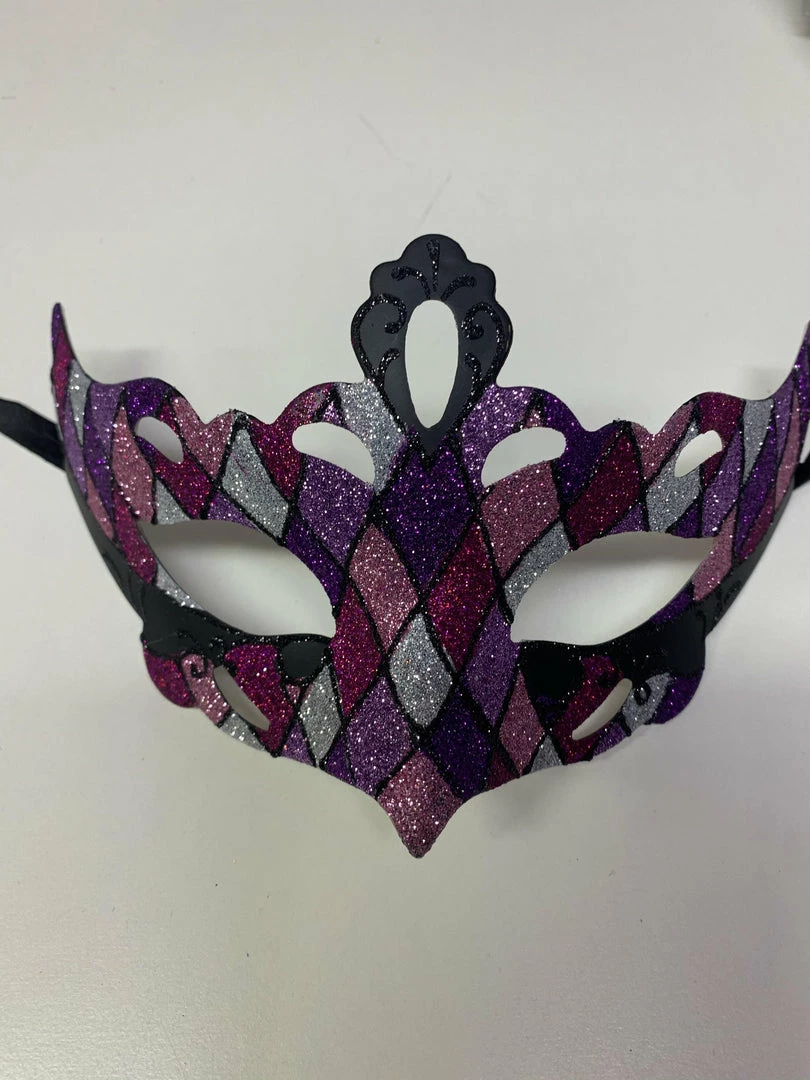 Promo 🥰 Tom Foolery Masks & Masquerade Mask - Purple Pink Silver Black Glitter 😀 1 Tom Foolery Masks & Masquerade Mask - Purple Pink Silver Black Glitter