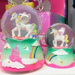 Pink Poppy Unicorn Fairytale Snow Globe - Large Gifts