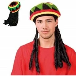 JD Party Jamaican Hat With Wig Wigs