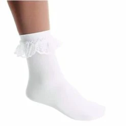 JD Party Lace Trim Socks - White Legwear / Hosiery