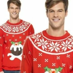 JD Party Fancy Dress Costumes Light Up Christmas Pudding Jumper (Adult M)