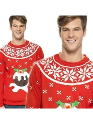 Best Pirce ๐ JD Party Fancy ๐ Dress Costumes Light Up โ Christmas Pudding Jumper (Adult M) ๐ 1 JD Party Fancy Dress Costumes Light Up Christmas Pudding Jumper (Adult M)