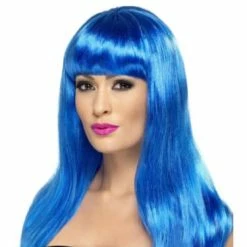 CMA Long Wig With Fringe - Blue Wigs