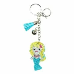 Pink Poppy Mermaid Bag Charm - Keyring