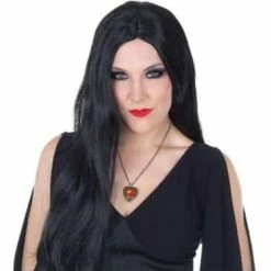 Tom Foolery Halloween Costumes, Accessories, Makeup Morticia Wig - 36inch