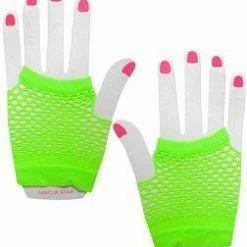 JD Party Short Fishnet Gloves - Lime