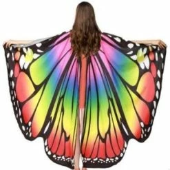 JD Party Vests, Waist Coats, Capes. Rainbow Butterfly Cape