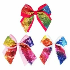 Pink Poppy Rainbow Sequin Bow