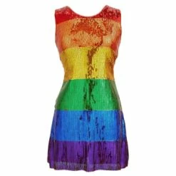 JD Party Rainbow Sequin Dress