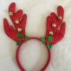 Upstage Dancewear Reindeer Headband - Red Sparkle With Bells Hair Accessories